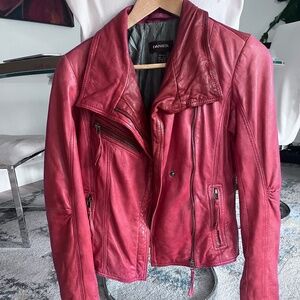 Danier Red Leather Jacket